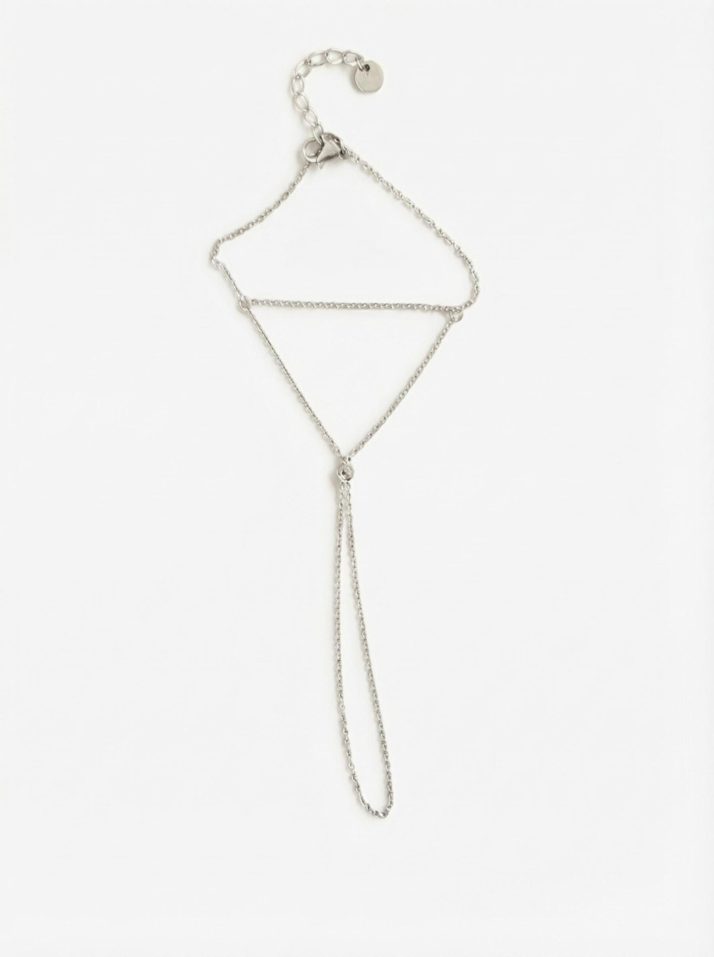 Silver Hand Chain Bracelet, Stainless Steel Jewelry, Minimal Adjustable Hand Jewelry, Waterproof Modern Chic