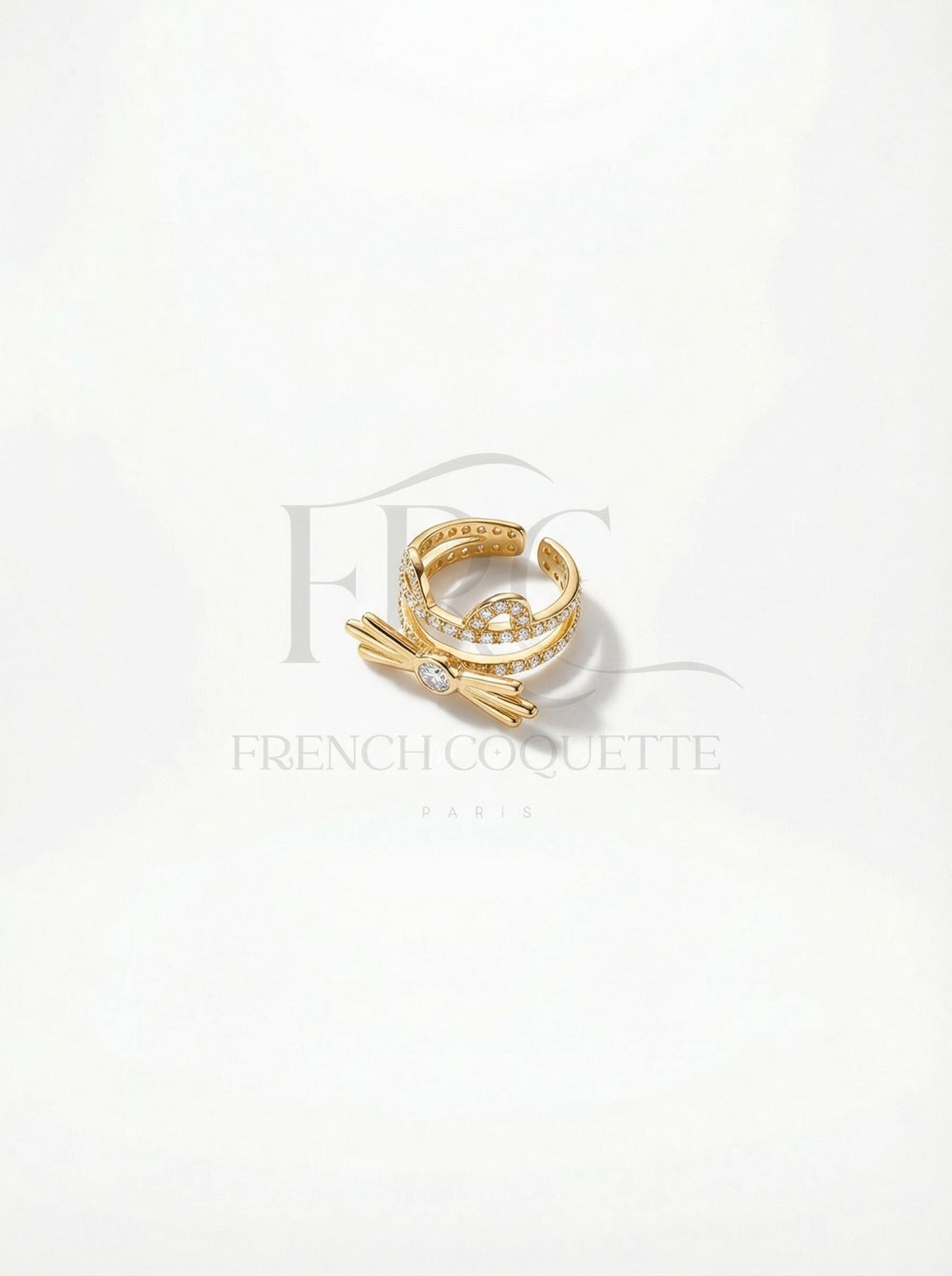 Cat Mom Adjustable Ring 18K Gold Plated Stainless Steel