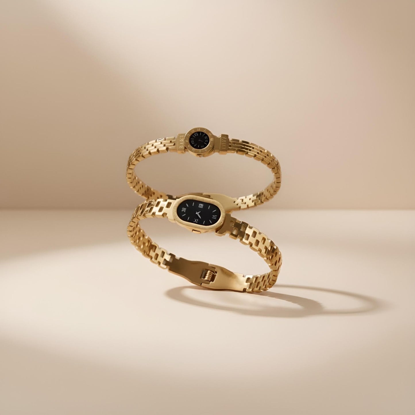 Duo de Bracelets montres acier inox 18K  Style Old Money Hampton