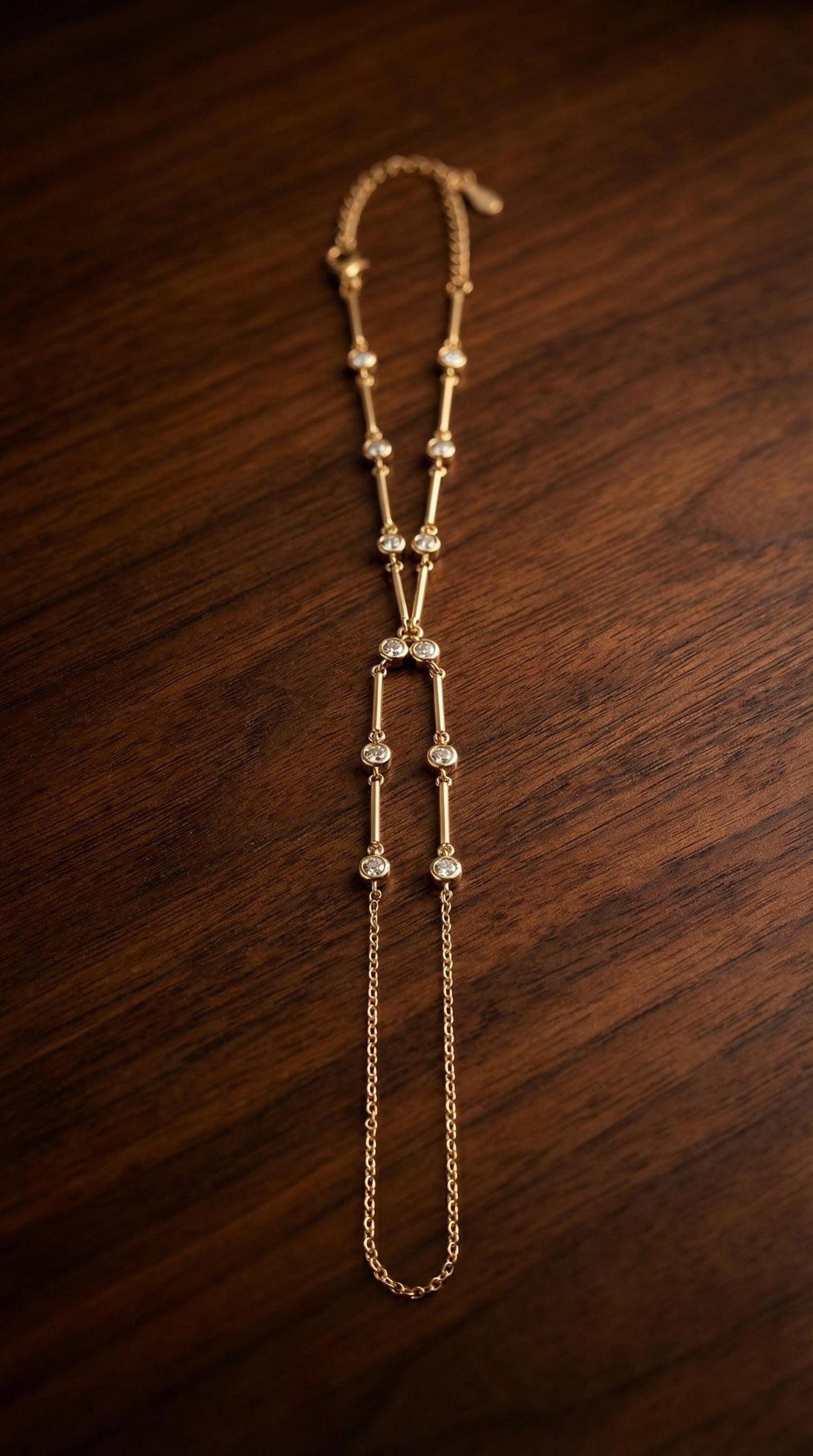 Gold Hand Chain, Bridal Hand Chain Bracelet, Silver Sahmaran, Finger Bracelet, Dainty Hand Chain Bracelet, Bezel Diamond Hand Chain Sahmeran