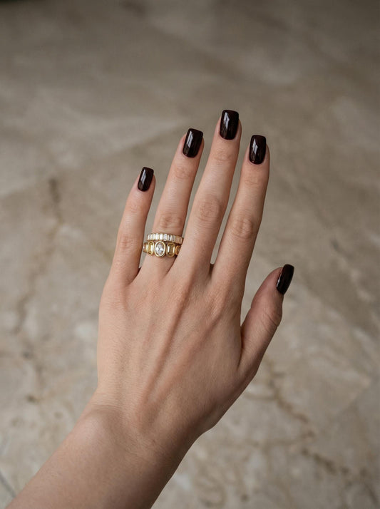 Chunky Stainless Steel Rings Set Minimalist Bold Stackable Waterproof Modern Jewelry Gift for Women Statement Band Stylish Trendy It-Girl