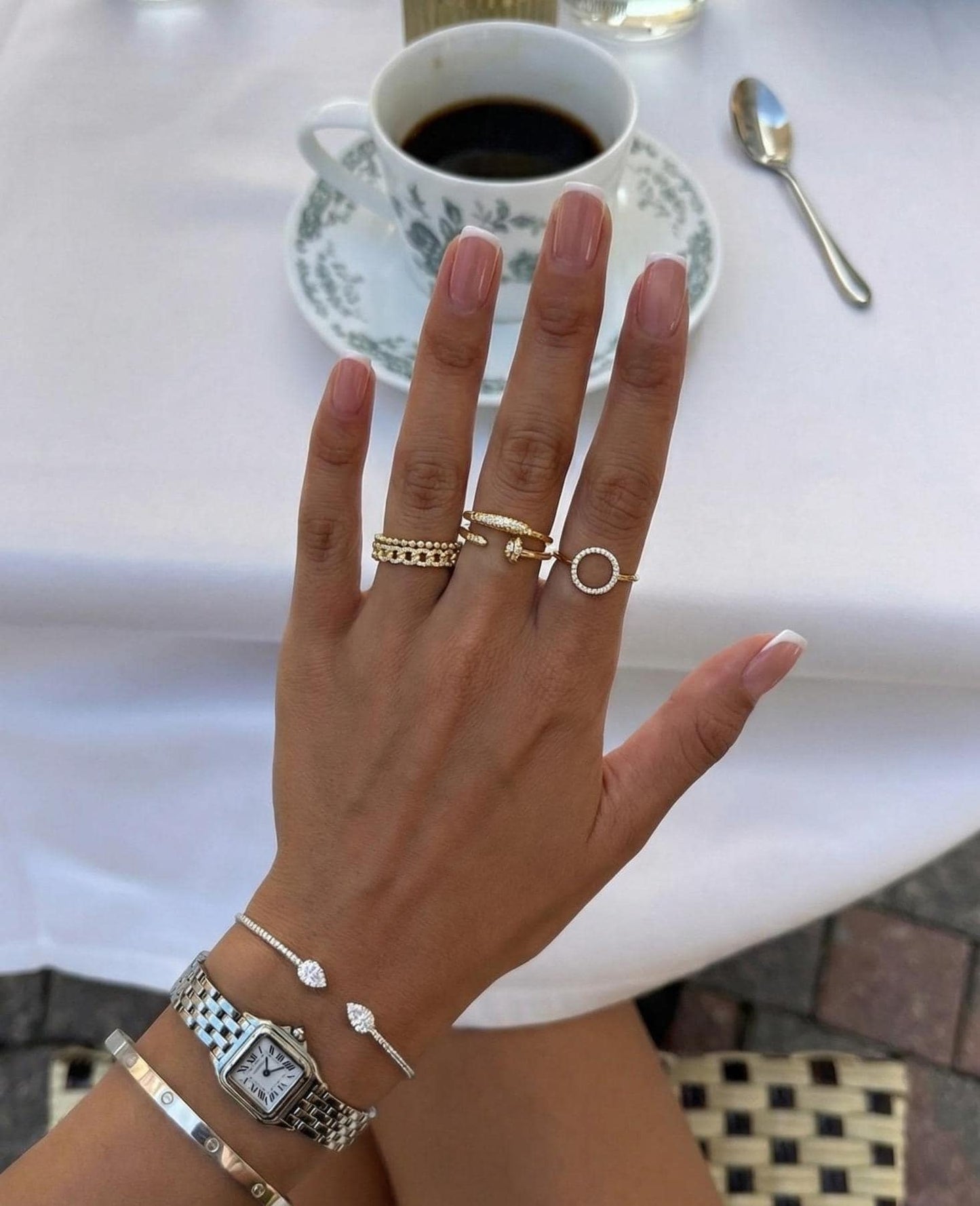 Adjustable Gold Ring 18K Gold Plated Sterling Silver, Stackable Minimal Ring, Dainty Open Band Jewelry