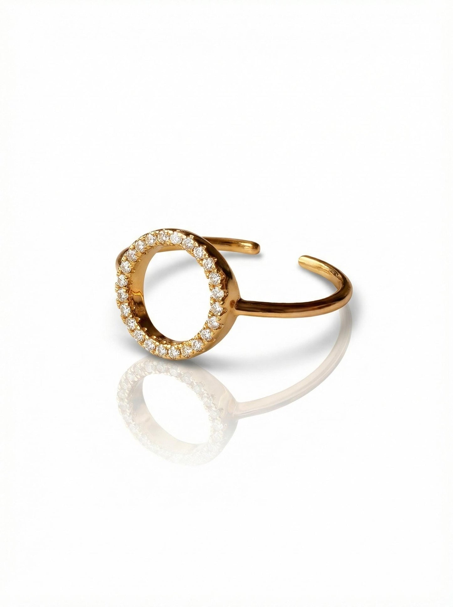 Adjustable Gold Ring 18K Gold Plated Sterling Silver, Stackable Minimal Ring, Dainty Open Band Jewelry