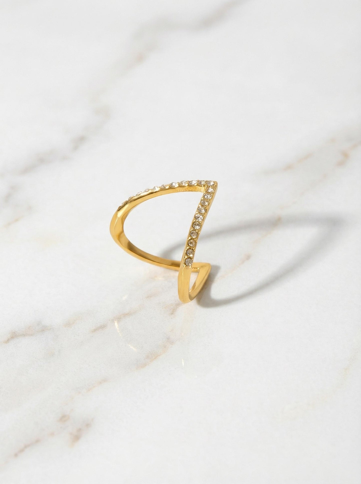 Minimalist V Shape Ring Gold Or Silver Plated Stainless Steel Elegant Stackable Modern Jewelry Trendy Luxurious Fashion Ring Gift for her