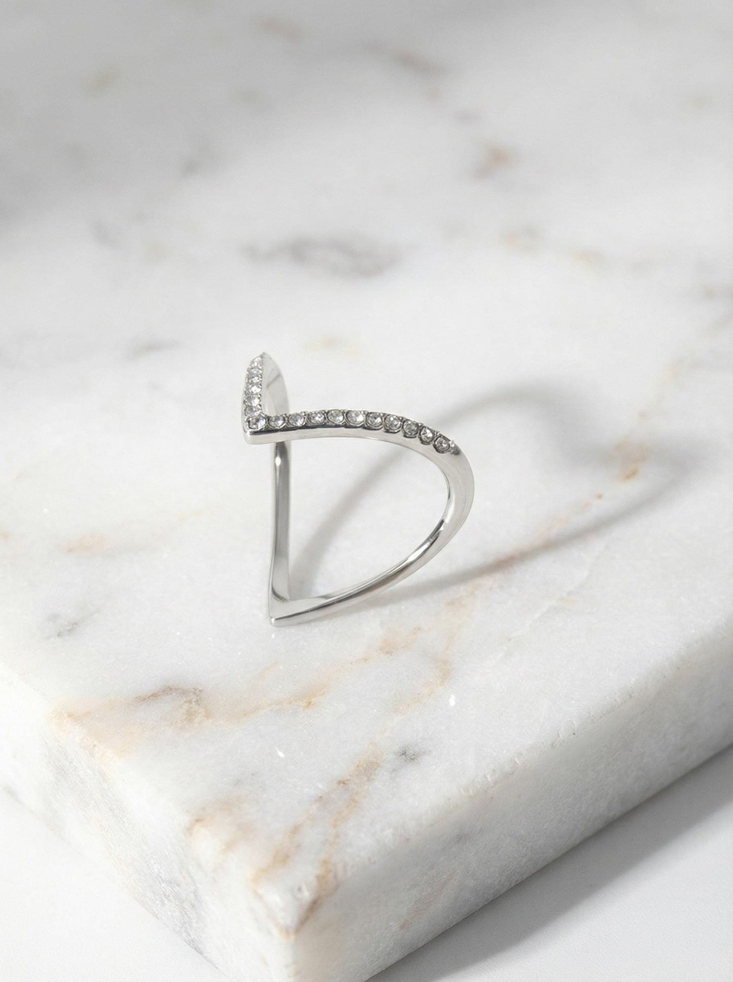 Minimalist V Shape Ring Gold Or Silver Plated Stainless Steel Elegant Stackable Modern Jewelry Trendy Luxurious Fashion Ring Gift for her