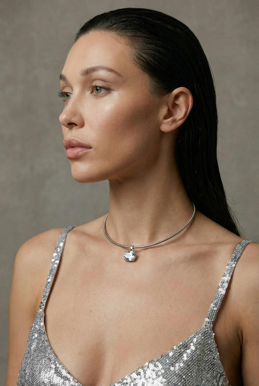 Minimalist Zircon Necklace, Stainless Steel Snake Chain, Dainty Pendant Necklace, Waterproof Tarnish Free Jewelry, Everyday Elegant Gift