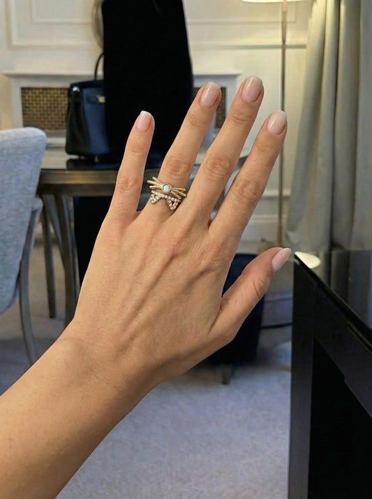 Cat Mom Adjustable Ring  18K Gold Plated Stainless Steel