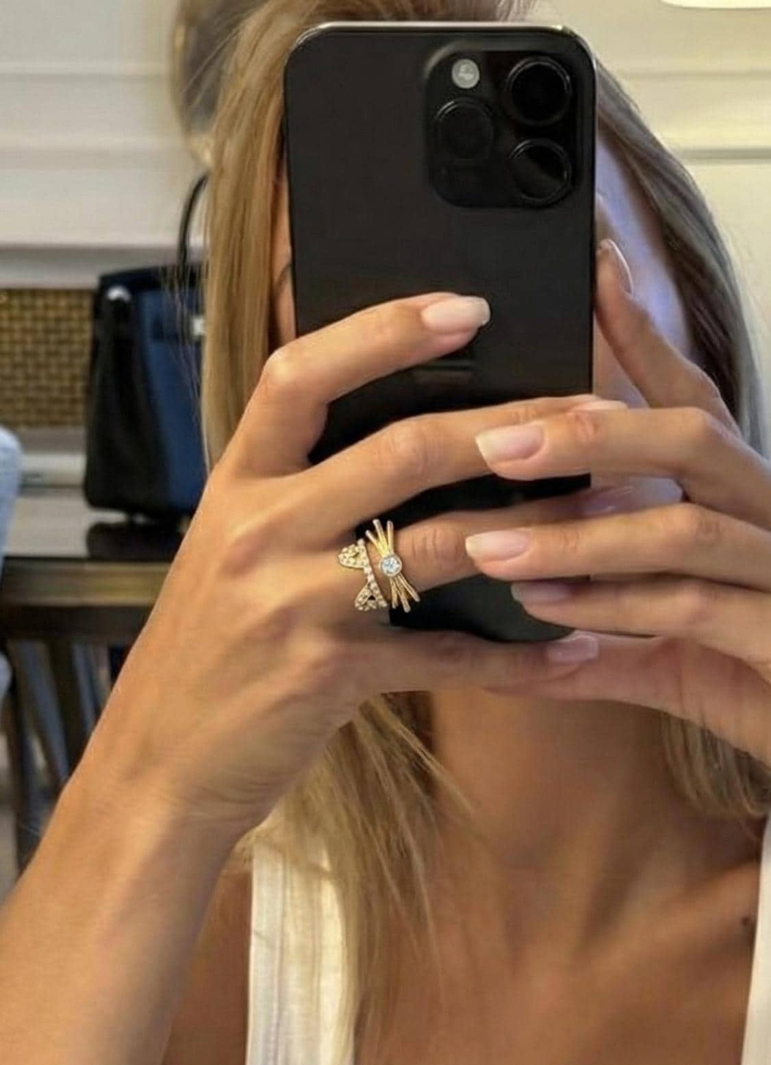 Cat Mom Adjustable Ring  18K Gold Plated Stainless Steel